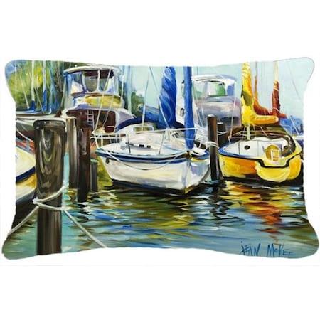 Carolines Treasures Carolines Treasures JMK1085PW1216 Yellow Boat Ii Sailboat Canvas Fabric Decorative Pillow JMK1085PW1216
